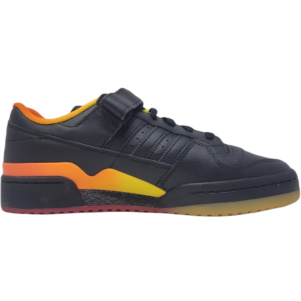 NWT adidas Originals  Forum Low Sneaker, Core Black/Core Black/Seismic Orange - Picture 3 of 10